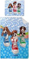 Keith Kimberlin dekbedovertrek Gymschoenen met puppy's 140 x 200 cm - 70 x 90 cm - Katoen - thumbnail