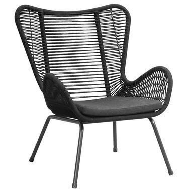 Loungefauteuil Monaco - zwart - incl. kussen
