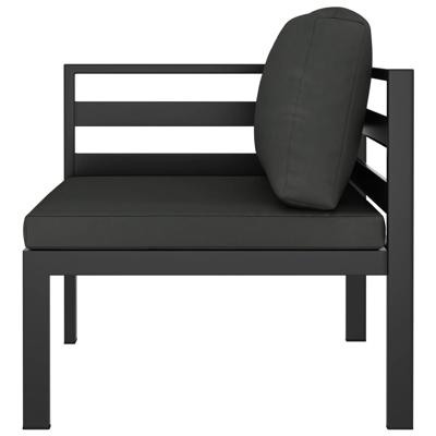8-delige Loungeset met kussens aluminium antracietkleurig