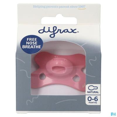 Difrax Fopspeen Natural 0-6 M Uni Raspberry Difrax Fopspeen Natural 0-6 M Uni Raspberry