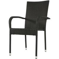 Corona stapelstoel zwart set van 4 - thumbnail