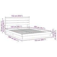 Bedframe hoofdeinde zonder matras 150x200 cm massief hout eiken - thumbnail
