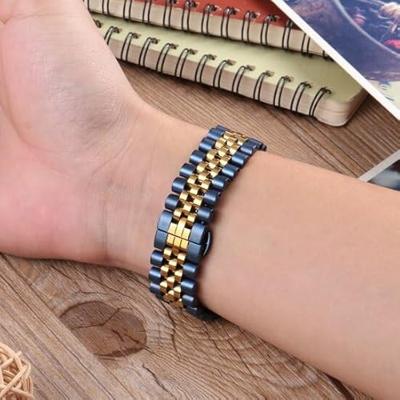 Stalen band - Donkerblauw met goud - Xiaomi Mi Watch / Xiaomi Watch 2 / Xiaomi Watch S1 / S2 / S3 / S4 Stalen band - Donkerblauw met goud - Xiaomi Mi Watch / Xiaomi Watch 2 / Xiaomi Watch S1 / S2 / S3 / S4
