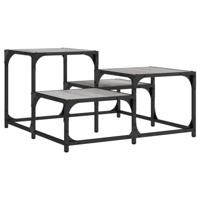 Salontafel 68x68x40 cm bewerkt hout grijs sonoma eikenkleurig - thumbnail