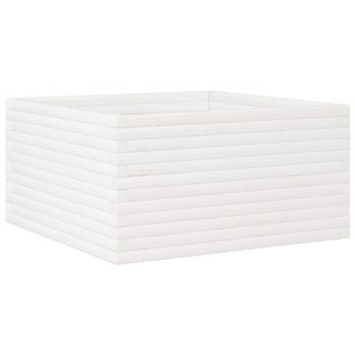 Plantenbak 90x90x46 cm massief grenenhout wit
