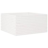 Plantenbak 90x90x46 cm massief grenenhout wit - thumbnail