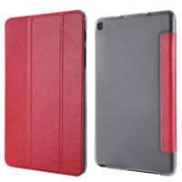 Zijde textuur horizontale Flip lederen draagtas met drie-opvouwbare houder voor Galaxy tab P200 (rood) - thumbnail