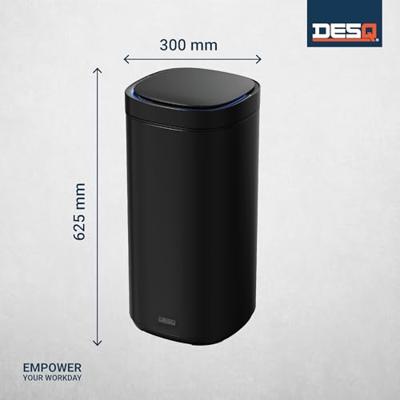 Afvalbak desq sensor 40 liter rvs zwart