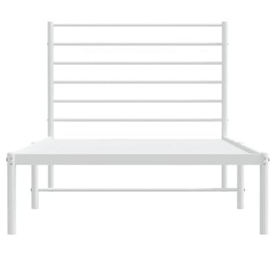 Bedframe met hoofdbord metaal wit 100x190 cm