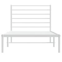 Bedframe met hoofdbord metaal wit 100x190 cm - thumbnail
