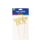 Taart Topper Birthday Boy Gold - thumbnail
