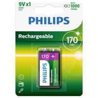 Philips Oplaadbare 9V batterij (blok) HR22 NiMH 8.4 V 170 mAh 1 stuk(s) - thumbnail