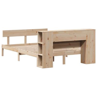Bed met boekenkast zonder matras massief grenenhout 160x200 cm