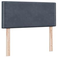 Boxspring met matras en LED fluweel donkergrijs 90x220 cm - thumbnail