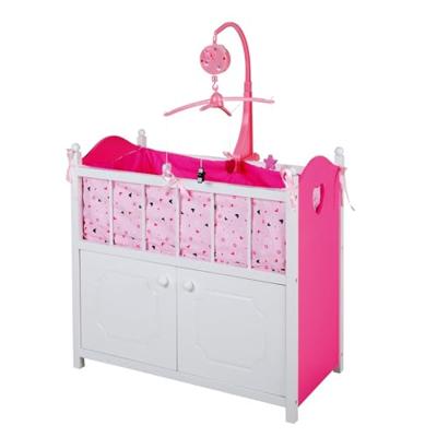 My Beautiful Dollsroom Houten Poppen-Ledikant met Muziek Roze/Wit My Beautiful Dollsroom Houten Poppen-Ledikant met Muziek Roze/Wit