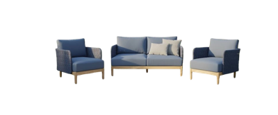 Kolbe lounge set 3pcs 2 chairs/bench 2-seater Eurofar - Eurofar