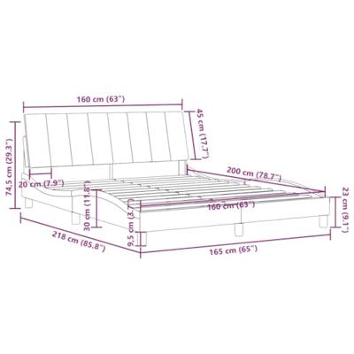 Bedframe met hoofdeinde fluweel roze 160x200 cm