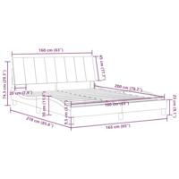 Bedframe met hoofdeinde fluweel roze 160x200 cm - thumbnail