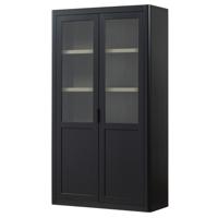 WOOOD Buffetkast 'Gunnar' Grenenhout, 217 x 120cm, kleur Mat Zwart - thumbnail