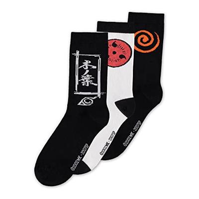Naruto Shippuden Socks 3-Pack Sasuke Symbol 43-46