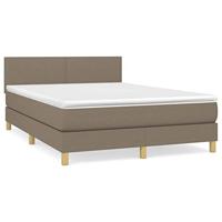 Boxspring met matras stof taupe 140x200 cm - thumbnail