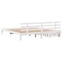 Bedframe met lades massief grenenhout wit 180x200 cm - thumbnail