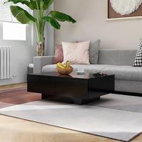 Salontafel 90x60x31 cm bewerkt hout zwart - thumbnail