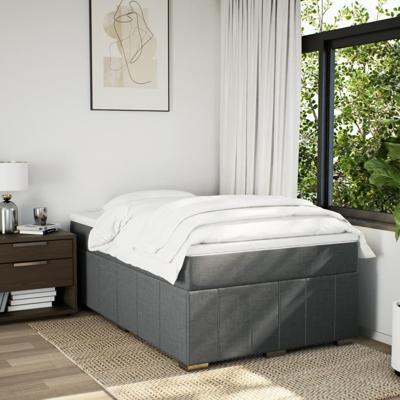 Boxspring met matras stof donkergrijs 120x200 cm - thumbnail