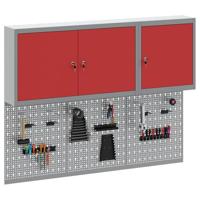 VidaXL Gereedschapskast set met plank 5 pcs rood gepoedercoat staal - thumbnail