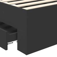 Bedframe met hoofdeinde met lade Zwart 75 x 190 cm Bewerkt hout - thumbnail