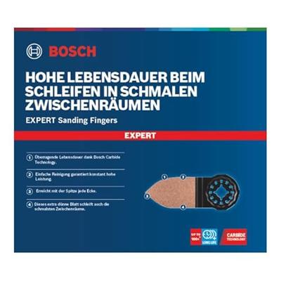 Bosch Accessoires Expert Sanding Finger fijn AVZ 32 RT10 multitoolschuurblad 32 x 50 mm - 1 stuk(s) - 2608900039 Bosch Accessoires Expert Sanding Finger fijn AVZ 32 RT10 multitoolschuurblad 32 x 50 mm - 1 stuk(s) - 2608900039