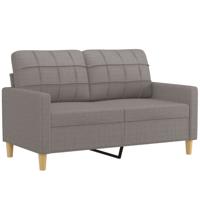 3-delige Loungeset met kussens stof taupe - thumbnail