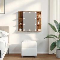 Spiegelkast met LED-verlichting 70x16,5x60 cm oud houtkleurig - thumbnail