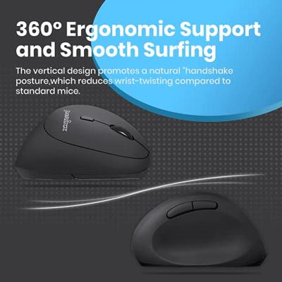 Perixx Perimice-719 Ergonomische muis Radiografisch Optisch Zwart 6 Toetsen 1600 dpi Ergonomisch