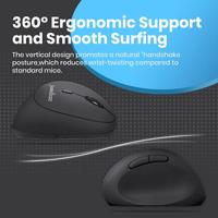 Perixx Perimice-719 Ergonomische muis Radiografisch Optisch Zwart 6 Toetsen 1600 dpi Ergonomisch - thumbnail