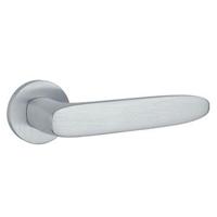 Aprile Massieve Deurkruk Rosa Mat Chroom Op Rond Rozet - thumbnail