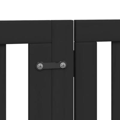 Hondenhek inklapbaar 9 panelen 450 cm populierenhout zwart - thumbnail