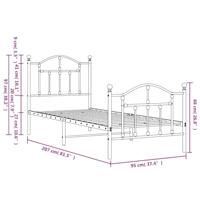 Bedframe met hoofd- en voeteneinde metaal wit 90x200 cm - thumbnail