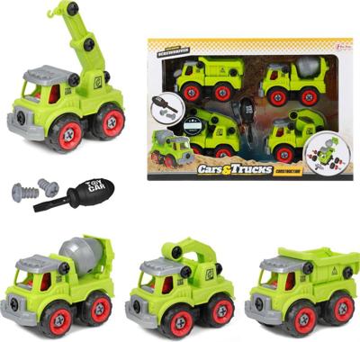 Toi-Toys Cars & trucks bouwvoertuigen met schroevendraaier Toi-Toys Cars & trucks bouwvoertuigen met schroevendraaier