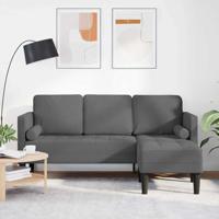 Bankstel met kussen Donkergrijs Polyester - thumbnail