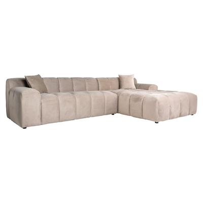 Richmond Loungebank 'Cube' Rechts, Velvet, kleur Khaki