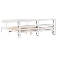 Bedframe zonder matras massief grenenhout wit 180x200 cm - thumbnail