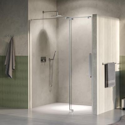 Brauer Stellar - Nisdeur - 2-Delig - Draaiend - Helder Glas - 140 x 200 cm - Omkeerbaar - incl. Glascoating - PVD RVS-Kleurig Geborsteld