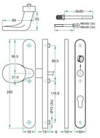 Knop/kruk paar PRIO SKG*** rvs mat blind/PC72 LS - thumbnail