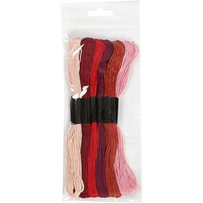 Creativ Company Borduurgaren, dikte 1 mm, rode harmonie, 6 bol/ 1 doos