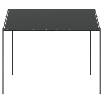 Tuinpaviljoen 4x4 m staal en stof antracietkleurig