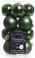 Decoris kerstballen set glas 16st dennengroen 3,5cm - thumbnail