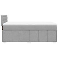 Boxspring met matras stof lichtgrijs 90x200 cm - thumbnail