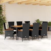 9-delige Tuinset poly rattan zwart - thumbnail