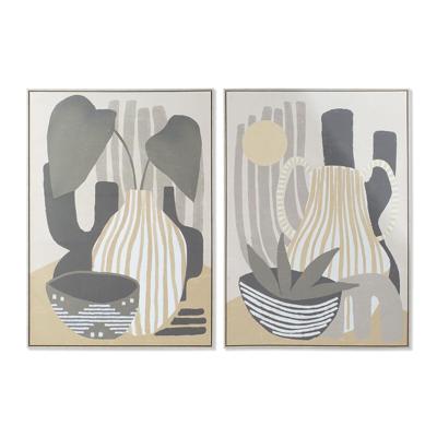 Schilderij DKD Home Decor 104 x 4,5 x 143,5 cm Vaas Scandinavisch (2 Stuks)